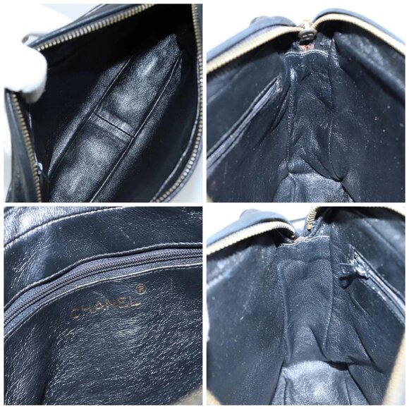 CHANEL Matelasse Chain Shoulder Bag Lamb Skin Black Gold CC Auth PP082 - Picture 15 of 16